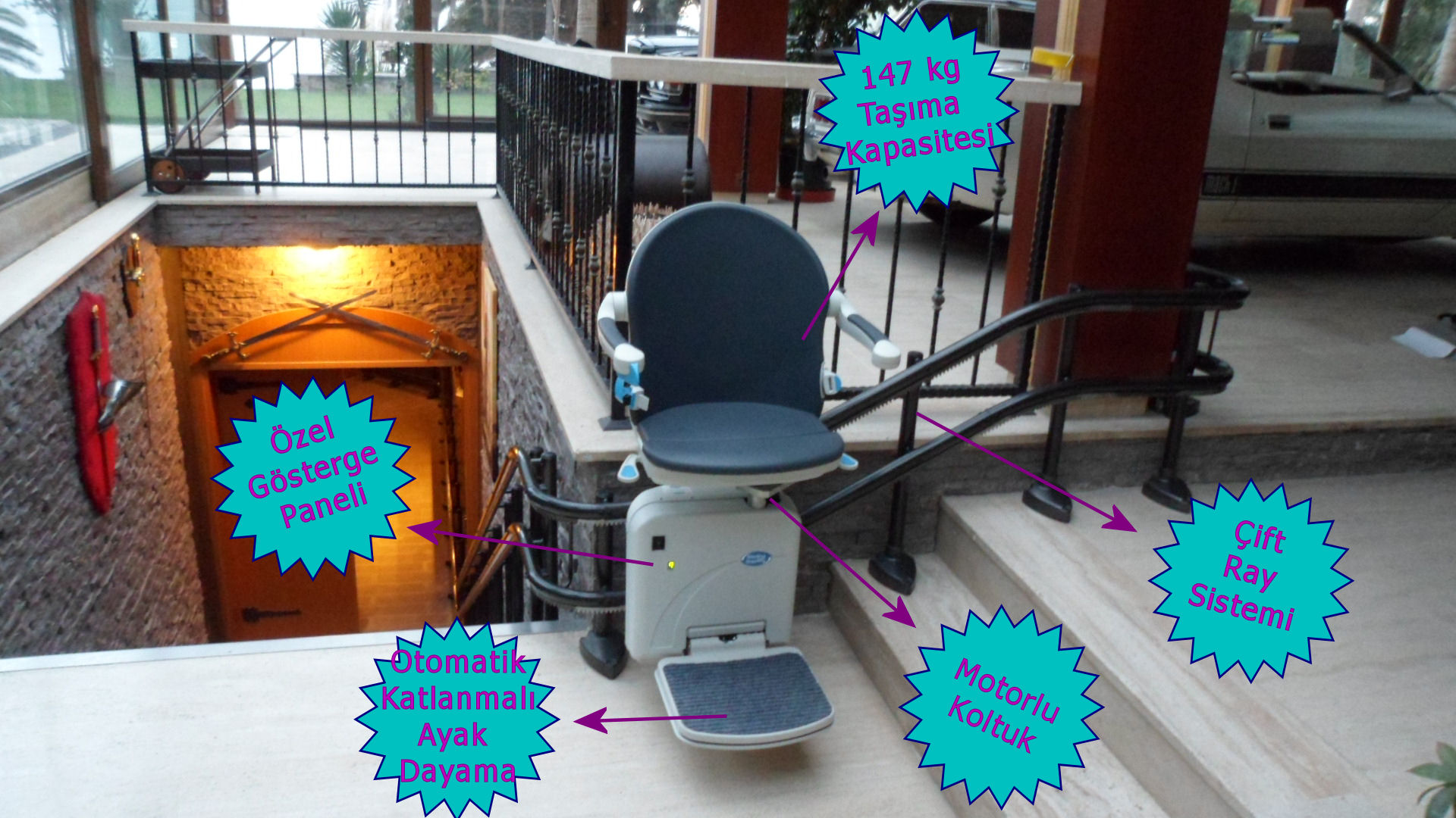 Koltuk Asansörü - Çift Raylı H2000 (1 Kat) - Görsel 4